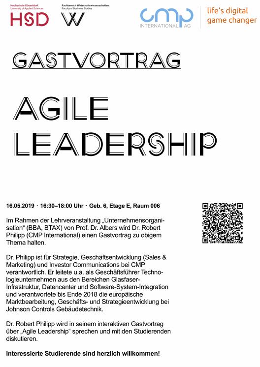 Gastvortrag Dr. Robert Philipp (CMP International) zum Thema Agile Leadership