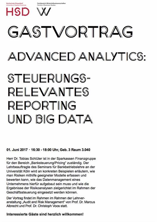 Gastvortrag Advanced Analytics; Dr. Tobias Schlüter