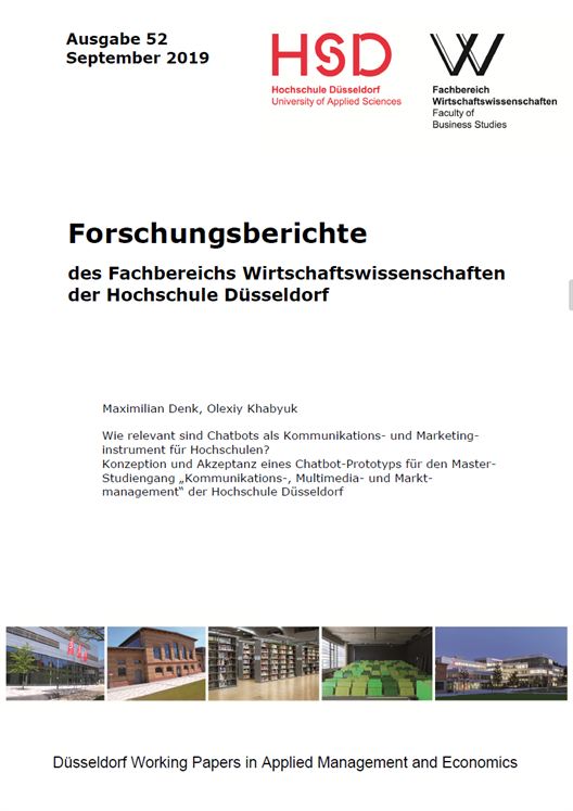 Titel Forschungsberichte HSD FBW Ausgabe 52
