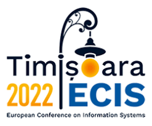 Das Logo der Konferenz zeigt eine stilisierte erleuchtete Straßenlaterne und die Schriftzüge Timisoara 2022 sowie ECIS, die Abkürzung für "European Conference on Information Systems".
