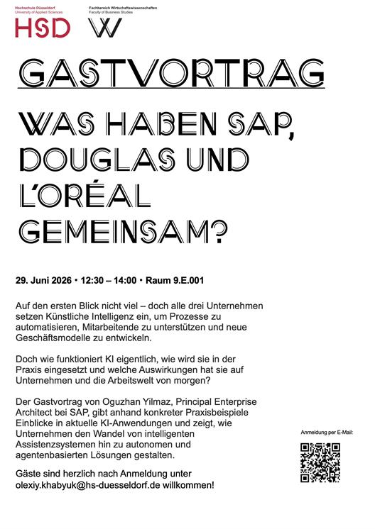 Gastvortrag von Oguzhan Yilmaz, SAP: Was haben SAP, Douglas und L'Oréal gemeinsam?