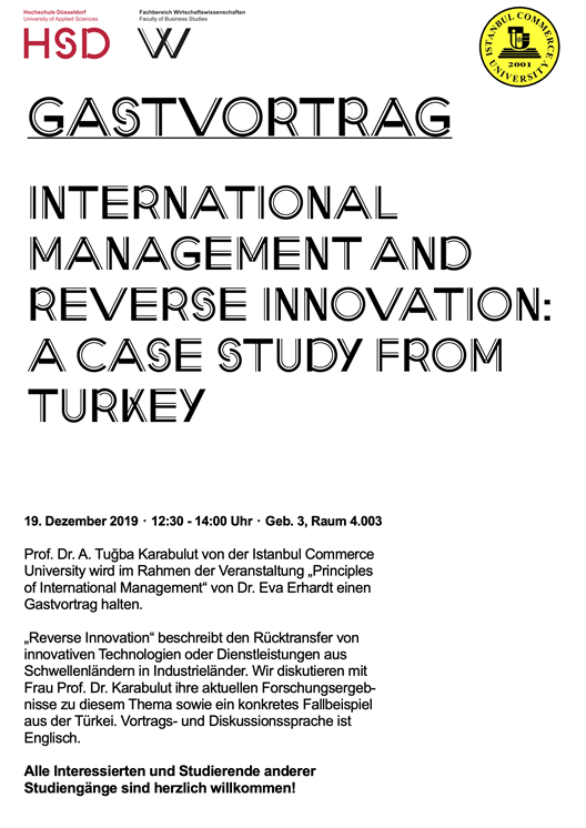Gastvortrag Prof. Dr. A. Tuğba Karabulut von der Istanbul Commerce University