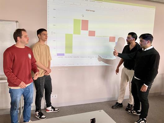 Team ZYNF (von links nach rechts) Herr Yanki Akin (internationaler Austauschstudent), Herr Zakaria Zrikih, Herr Fatih Gök und Herr Noris Saeed