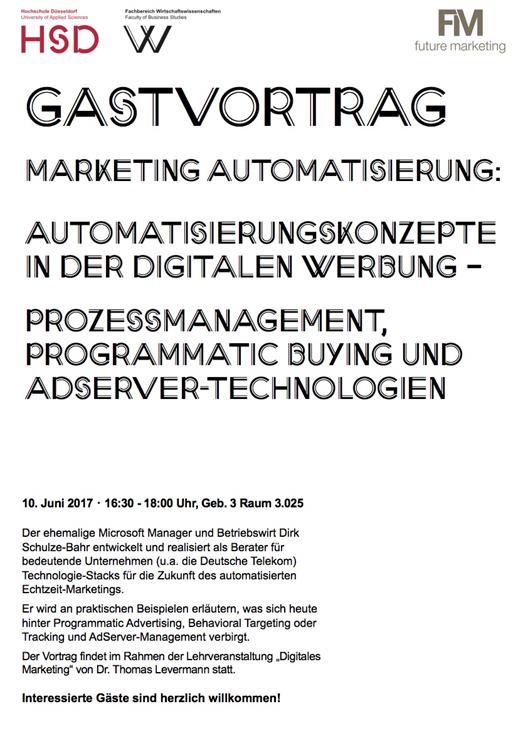 Gastvortrag Dirk Schulze-Bahr; Consultant, Future Marketing GmbH