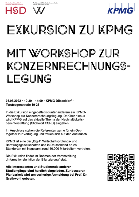 Plakat Exkursion KPMG Grathwohl