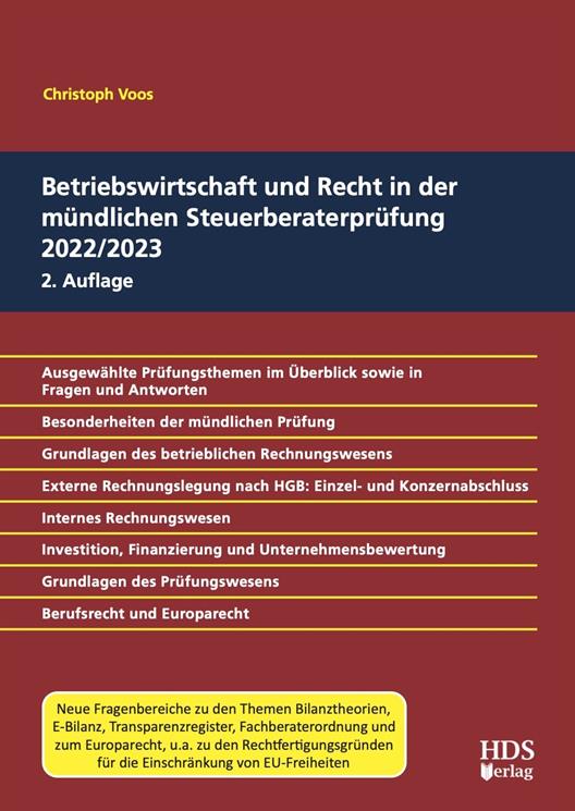 Betriebswirtschaft und Recht in der mündlichen Steuerberaterprüfung