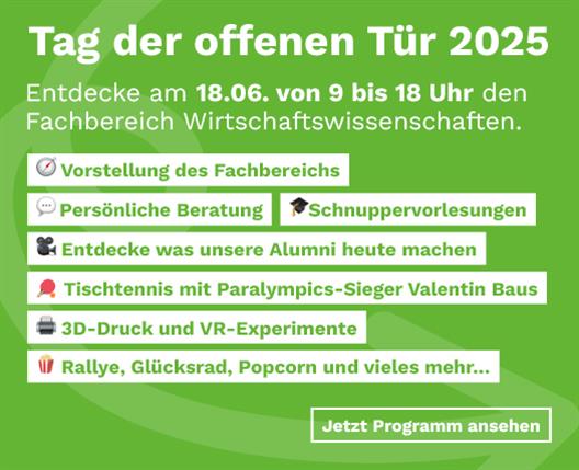 Tag der offenen Tür – Fachbereich Wirtschaftswissenschaften